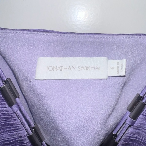 JONATHON SIMKHAI WOMEN’S MARLI CUT-OUT PLEATED MAXI DRESS, SIZE US 6, LAVENDER - Picture 15 of 15